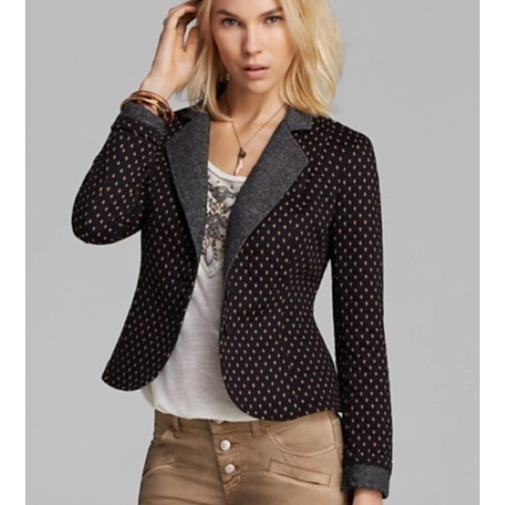 Free People Diamond Textured Knit Blazer Size Small